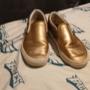 Gold Slip-On Sneakers